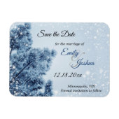 Winter Wonderland Schnee und Pinien Save the Date Magnet (Horizontal)