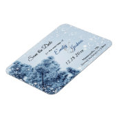 Winter Wonderland Schnee und Pinien Save the Date Magnet (Linke Seite)