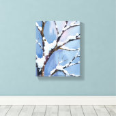 Winter Wonderland Schnee Zweige Gemalt Leinwanddruck (Insitu (Holzboden))