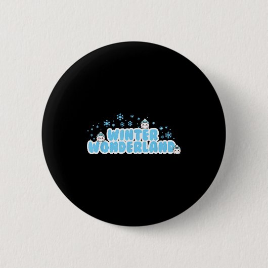 Winter Wonderland Schneeball Button (Vorderseite)