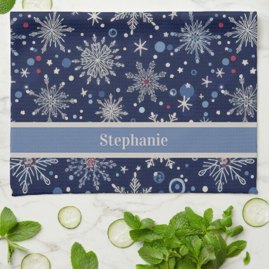 Winter Wonderland-Schneeflocke Geschirrtuch (Gefaltet)