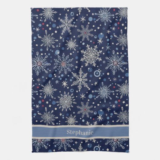 Winter Wonderland-Schneeflocke Geschirrtuch (Vertikal)