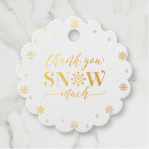 Winter Wonderland-Schneeflocken-Folie Danke-Favor Geschenkanhänger