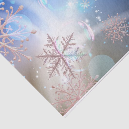 Winter Wonderland Schneeflocken Lights and Bubbles Seidenpapier (Ausschnitt)