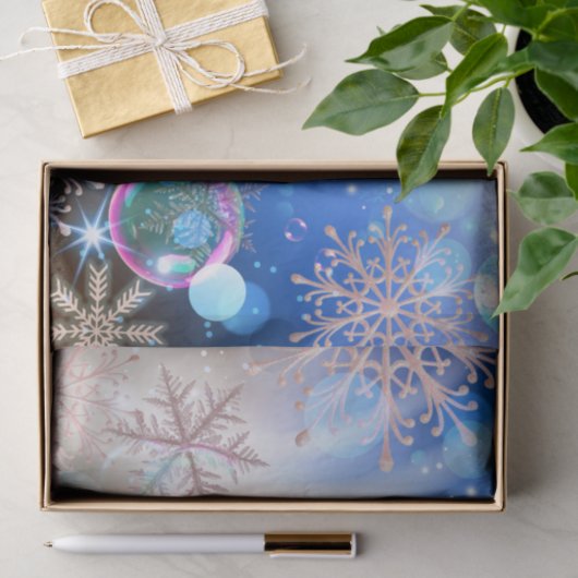 Winter Wonderland Schneeflocken Lights and Bubbles Seidenpapier (Geschenk)
