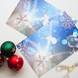 Winter Wonderland Schneeflocken Lights and Bubbles Seidenpapier