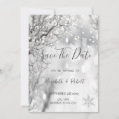 Winter Wonderland, Schneeflocken retten das Datum Save The Date (Vorderseite)