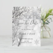 Winter Wonderland, Schneeflocken retten das Datum Save The Date (Stehend Vorderseite)