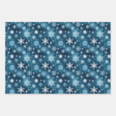 Winter Wonderland Schneeflocken Schneefall Blau Geschenkpapier Set (Vorderseite 2)