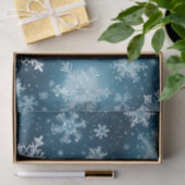 Winter Wonderland Schneeflocken Schneefall Blau Seidenpapier (Geschenk)