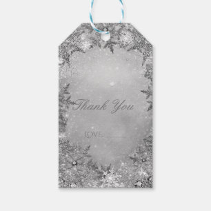 Winter Wonderland Schneeflocken Silber Elegante Pa Geschenkanhänger