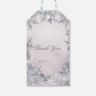 Winter Wonderland Schneeflocken Weiß Blau Elegant Geschenkanhänger