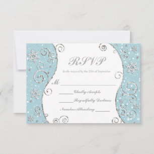 Winter Wonderland-Schneeflocken-Wirbel-RSVP-Karte RSVP Karte