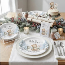 Winter Wonderland Schneeflocken Woodland Baby Show