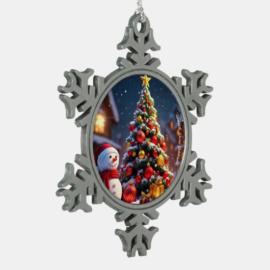 "Winter Wonderland" Schneeflocken Zinn-Ornament (Links)