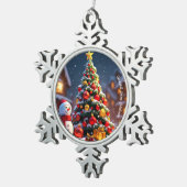 "Winter Wonderland" Schneeflocken Zinn-Ornament (Rechts)