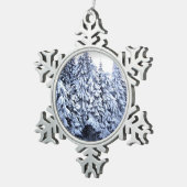 Winter Wonderland Schneeflocken Zinn-Ornament (Rechts)