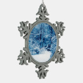 Winter Wonderland Schneeflocken Zinn-Ornament (Links)