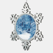 Winter Wonderland Schneeflocken Zinn-Ornament (Rechts)