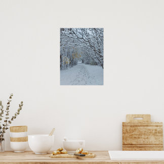 Winter Wonderland-Schneelandschaft Blanko Karte Poster