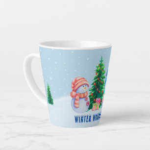 Winter Wonderland Schneemann Paar Latte Tasse