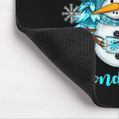 Winter Wonderland Schneemann und Schneeflocken Gem Mousepad (Ecke)