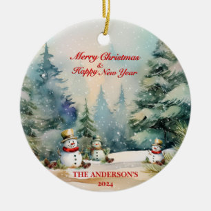 Winter Wonderland Schneemänner Feiertag Keramik Ornament