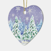 Winter Wonderland Schneeszene Pine Trees Ornament (Links)