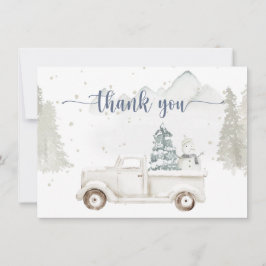 Winter Wonderland, Schneetiere & LKW Dankeskarte