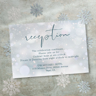Winter Wonderland Script Snow Hochzeit Empfang Begleitkarte