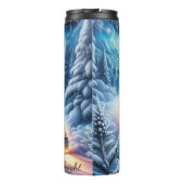 Winter Wonderland Semi Truck Reise Thermosbecher (Rückseite)