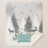 Winter Wonderland Sherpa Blanket - Aquamarin Sherpadecke (Vorderseite)