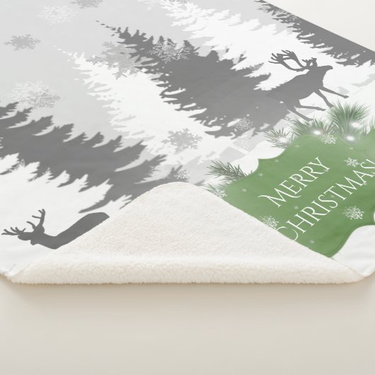 Winter Wonderland Sherpa Blanket - Grün Sherpadecke (3/4)