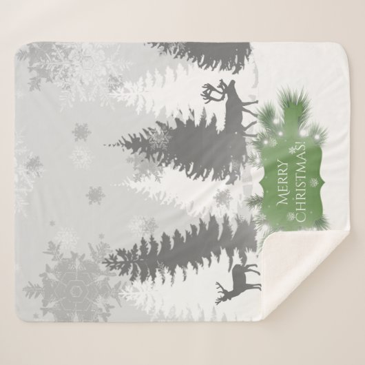 Winter Wonderland Sherpa Blanket - Grün Sherpadecke (Vorderseite (Horizontal))