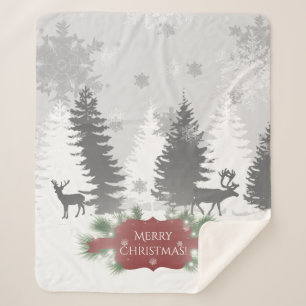 Winter Wonderland Sherpa Blanket - Rot Sherpadecke