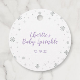 Winter Wonderland Silber Lila Mädchen Baby Sprinkl Geschenkanhänger