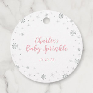 Winter Wonderland Silber & Rosa Mädchen Baby Sprin Geschenkanhänger