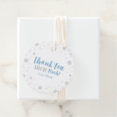 Winter Wonderland Silver & Blue Boy Baby Dusche Fa Geschenkanhänger (Beispiel)