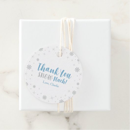 Winter Wonderland Silver & Blue Boy Baby Dusche Fa Geschenkanhänger (Beispiel)