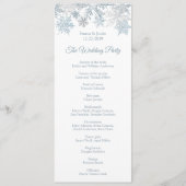 Winter Wonderland Silver Blue Snowflakes Hochzeit Programm (Vorderseite)