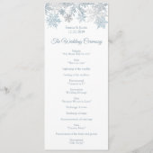 Winter Wonderland Silver Blue Snowflakes Hochzeit Programm (Rückseite)