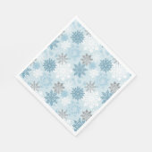 Winter Wonderland Silver Glitzer Schneeflocken Serviette (Ecke)
