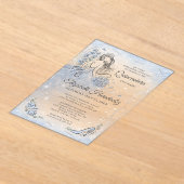 Winter Wonderland Silver Light Blue Quinceanera Acryleinladungen (Ablage )