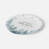 Winter Wonderland Silver Snow Baby Dusche Party Pa Pappteller (Schrägansicht)