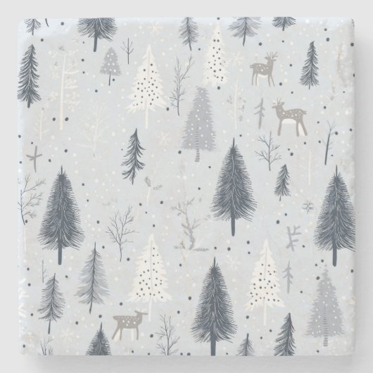 Winter Wonderland Skandinavier Untersetzer Stone (Vorderseite)