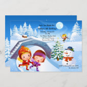 Winter Wonderland Skaten Party Einladung (Vorne/Hinten)