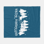 Winter Wonderland Sleigh Ride Landschaft Fleecedecke (Vorderseite (Horizontal))