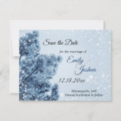 Winter Wonderland Snow and Pine Wedding Save The Date (Vorderseite)