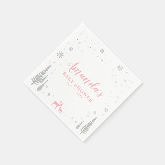 Winter Wonderland Snow Baby Dusche Papier Napkin Serviette (Ecke)