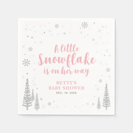 Winter Wonderland Snow Baby Dusche Papier Napkin Serviette (Vorderseite)